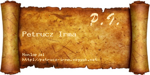 Petrucz Irma névjegykártya