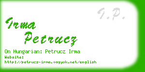 irma petrucz business card